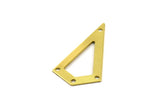 Brass Triangle, 12 Raw Brass Triangle Charms with 4 holes (38x20x0.60mm) U038