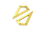 Brass Triangle, 12 Raw Brass Triangle Charms with 4 holes (38x20x0.60mm) U038