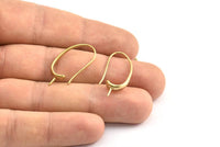 Brass Ear Hooks, 6 Raw Brass Earring Wires, Earring Hooks (29x14mm) BS 1820
