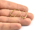 Brass Ear Hooks, 6 Raw Brass Earring Wires, Earring Hooks (29x14mm) BS 1820