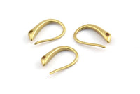 Brass Ear Hooks, 12 Raw Brass Earring Wires, Earring Hooks (10x7mm) BS 1815
