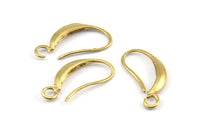 Brass Ear Hooks, 12 Raw Brass Earring Wires, Earring Hooks (18x9mm) BS 1816