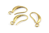 Brass Ear Hooks, 12 Raw Brass Earring Wires, Earring Hooks (18x9mm) BS 1816