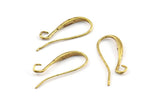 Brass Ear Hooks, 12 Raw Brass Earring Wires, Earring Hooks (21x7.5mm) BS 1824