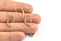 Brass Ear Hooks, 12 Raw Brass Earring Wires, Earring Hooks (20x12mm) BS 1818
