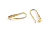 Brass Ear Hooks, 12 Raw Brass Earring Textured Wires, Earring Hooks (21x8mm) BS 1825