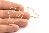 Rose Gold Cactus Earring Wires, 2 Rose Gold Plated Cactus Earrings Findings, Jewelry Supplies, Findings, Charms (54x31x1mm) Bs 1701 Q0304
