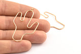 Rose Gold Cactus Earring Wires, 2 Rose Gold Plated Cactus Earrings Findings, Jewelry Supplies, Findings, Charms (54x31x1mm) Bs 1701 Q0304