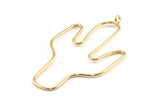 Altın Kaktüs Küpe Telleri, 4 Altın Kaplamalı Kaktüs Küpe Parçası, Mücevher Malzemeleri, Parçalar, Tılsımlar (54x31x1mm) Bs 1701 Q0304
