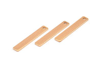 Tiny Necklace Bar, 5 Rose Gold Plated Rectangle Stamping Blanks with 1 Hole, Earring Finding (30x5x0.80mm) U029 Q0309