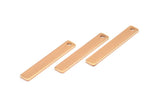 Tiny Necklace Bar, 5 Rose Gold Plated Rectangle Stamping Blanks with 1 Hole, Earring Finding (30x5x0.80mm) U029 Q0309