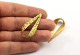 Textured Drop Charm, Raw Brass Textured Drop Charms With 1 Hole, Earring Findings (47x21x9x1mm) N0198