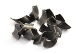 Curved Rectangle Charm, 6 Oxidized Brass Black Wavy Rectangle Charms With 1 Hole (29x10mm) Bs 1332 S258