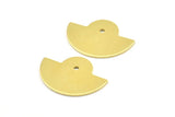 Semi Circle Pendant, 12 Raw Brass Semi Circle Blanks With 1 Hole, Geometric Pendant (24x17.5x0.8mm) U101
