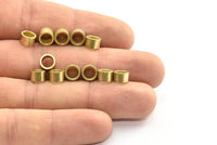 Industrial Spacer Bead, 50 Raw Brass Industrial Tubes, Spacer Beads, Findings (7x4.5mm) BS 1800