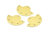 Semi Circle Pendant, 12 Raw Brass Semi Circle Blanks With 6 Holes, Geometric Pendant (24x17.5x0.8mm) U100