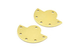 Semi Circle Pendant, 12 Raw Brass Semi Circle Blanks With 6 Holes, Geometric Pendant (24x17.5x0.8mm) U100