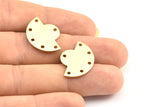 Semi Circle Pendant, 12 Raw Brass Semi Circle Blanks With 6 Holes, Geometric Pendant (24x17.5x0.8mm) U100