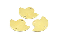 Semi Circle Pendant, 12 Raw Brass Semi Circle Blanks With 2 Holes, Geometric Pendant (24x17.5x0.8mm) U098