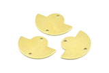 Semi Circle Pendant, 12 Raw Brass Semi Circle Blanks With 2 Holes, Geometric Pendant (24x17.5x0.8mm) U098