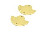 Semi Circle Pendant, 12 Raw Brass Semi Circle Blanks With 4 Holes, Geometric Pendant (24x17.5x0.8mm) U099
