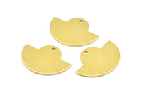 Semi Circle Pendant, 12 Raw Brass Semi Circle Blanks With 1 Hole, Geometric Pendant (24x17.5x0.8mm) U104