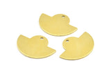 Semi Circle Pendant, 12 Raw Brass Semi Circle Blanks With 1 Hole, Geometric Pendant (24x17.5x0.8mm) U104