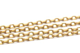 90 M (1.2x1.8mm) Raw Brass Soldered Chain - Z162