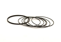 Black Circles Connectors, 12 Oxidized Brass Black Circle Connectors (50X0.80mm) Bs-1111 S797