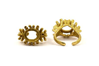 The King Ring Settings - 1 Raw Brass Ring Setting with Pad Size 12x10mm U044
