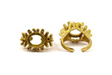 The King Ring Settings - 1 Raw Brass Ring Setting with Pad Size 12x10mm U044
