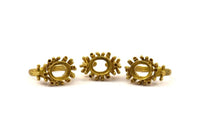 The King Ring Settings - 1 Raw Brass Ring Setting with Pad Size 12x10mm U044