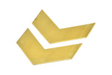 Geometric Chevron Blank, 3 Raw Brass Chevron Blanks  (60x20x0.8mm) N0651