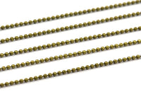 Antique Brass Ball Chain, 5 Meters - 16.5 Feet 1.2 Antique Brass Faceted Ball Chain - Z060