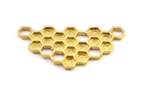 Brass Honeycomb Pendant, 1 Raw Brass Honeycomb Pendant, Charms, Findings (57x28x2.4mm) U115