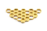 Brass Honeycomb Pendant, 1 Raw Brass Honeycomb Pendant, Charms, Findings (57x28x2.4mm) U115