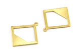 Brass Square Finding, 12 Raw Brass Square Pendant With 1 Loop, Charms, Earring Findings (27x17x17x0.7) BS 2192