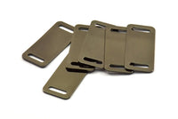 Gunmetal Bracelet Blank, 2 Gunmetal Plated Bracelet Blanks With 2 Holes (35x15x0.80mm) A0178
