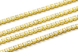 Zirkonyum Pirinç Zincir, 1 Metre Zirkonyum CZ Yapay Elmas Zincir, Pirinç Çerçeve, 2mm Z117