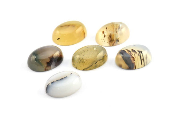 Montana Agate Cabochon, 12 Montana Agate Cabochon Oval Gemstone (20x15mm) Y126