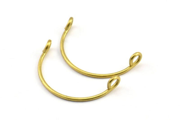 Yarım Daire Kablo Bağlantı Parçası, 2 Delikli 24 Ham Pirinç Yarım Daire Kablo Kolye (25x1mm) BS 2140