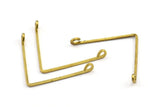Brass Wire Pendant, 24 Raw Brass Wire Pendant With 2 Holes (30x1mm) BS 2194