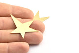 Brass Star Blank, 10 Raw Brass Long Star Blank, Brass Findings (41x35x1mm) BS 2179