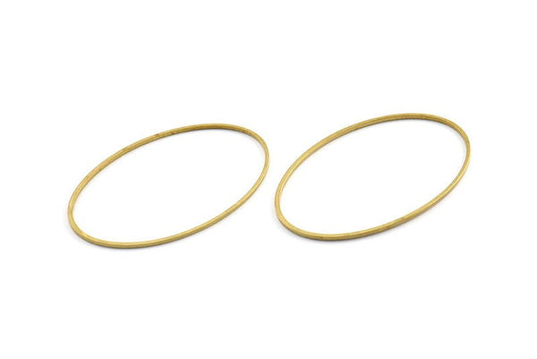 Ham Pirinç Oval Bağlantı Elemanları, 24 Ham Pirinç Oval Şekilli Halka (46x30x1mm) BS 2200