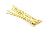 Brass Ball Pin, 50 Raw Brass Ball Pins (50x2.5mm) BS 2294