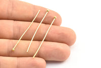 Brass Ball Pin, 50 Raw Brass Ball Pins (50x2.5mm) BS 2294