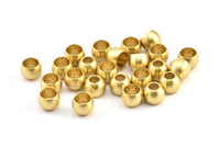Brass Spacer Beads, 24 Raw Brass Industrial Findings, Spacer Beads (10x7.6mm) R041