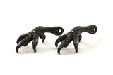 Eagle Paw Pendant, 1 Oxidized Brass Black Wild Animal Eagle Claw Charms (34x15mm) N153 S426