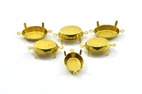 Elips Çatal Ayarı, 25 Ham Pirinç Elips 2 Döngü, 4 Pençe Çatal Ayarı, Konnektörler (13x18 mm) S314
