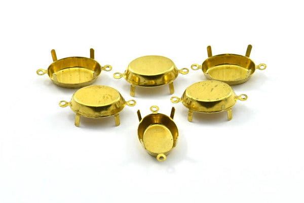 Elips Çatal Ayarı, 25 Ham Pirinç Elips 2 Döngü, 4 Pençe Çatal Ayarı, Konnektörler (13x18 mm) S314